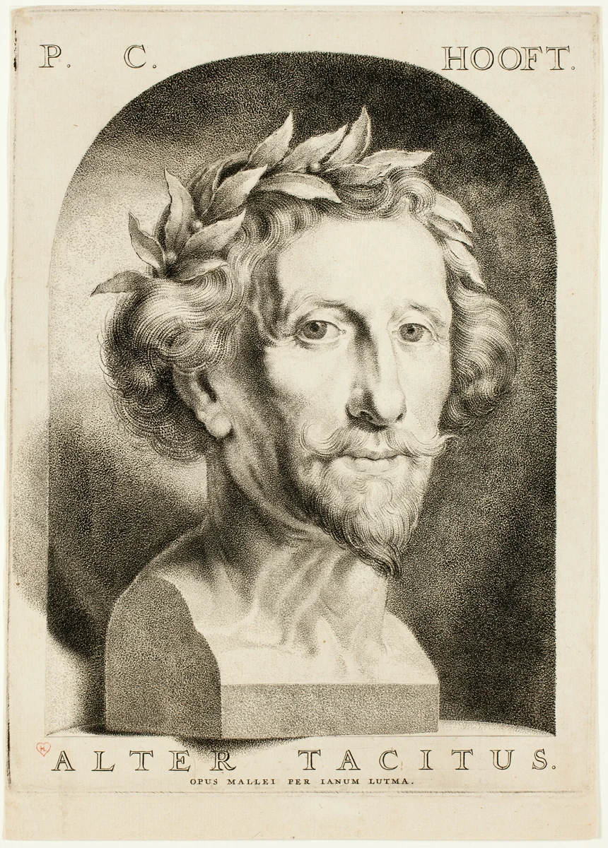 Portrait of Pieter Cornelisz. Hooft by Janus Lutma, print, 1669-1681