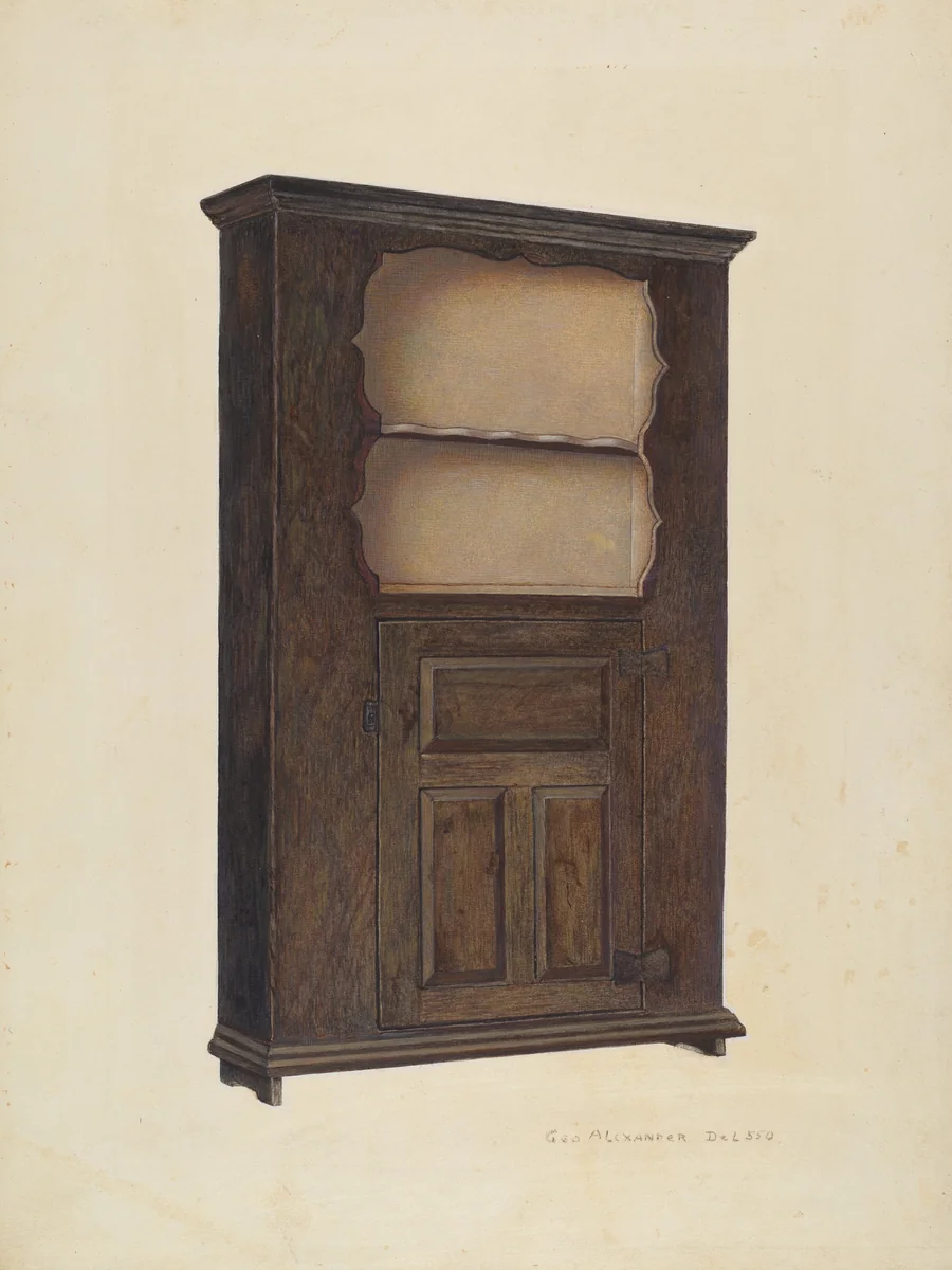 Corner Cupboard by George H. Alexander, index of american design, 1942