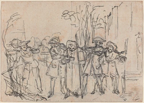 Hob Surprised by Sir Thomas with Mr. Friendly's Letter by Hubert François Gravelot, drawing, 1699-1773