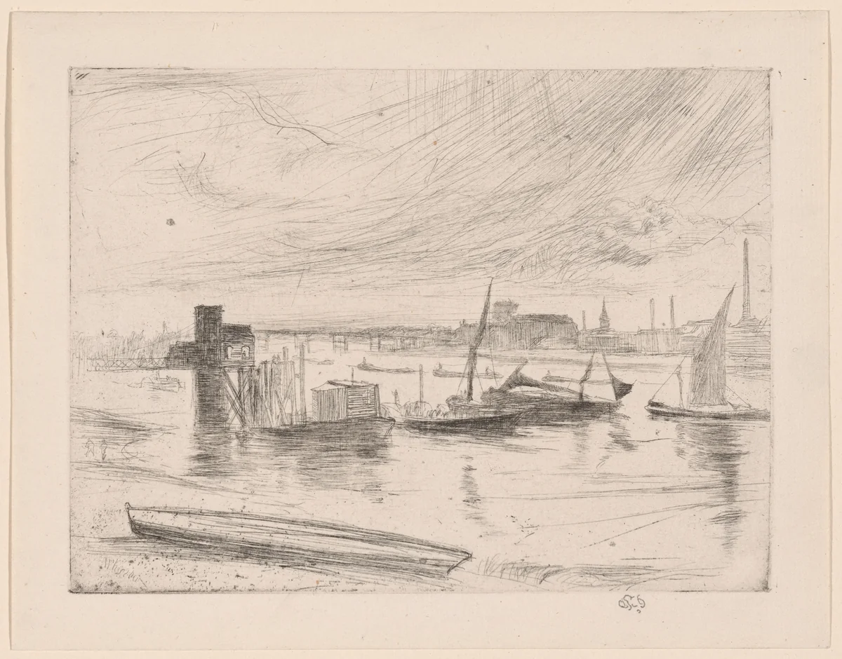 Battersea Dawn (Cadogan Pier) by James McNeill Whistler, print, 1863