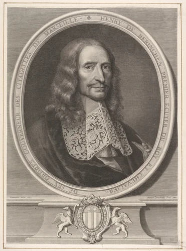 Henry de Beringhen Premier Ecuyer du Roy et Chevalier de ses Ordres Gouverneur des Citadelles de Marseille, 1710 by Benoit Audran, print, 1710