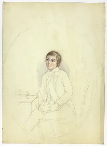Study for Portrait of Boy with Book by Elizabeth Murray, painting, 1835-1882