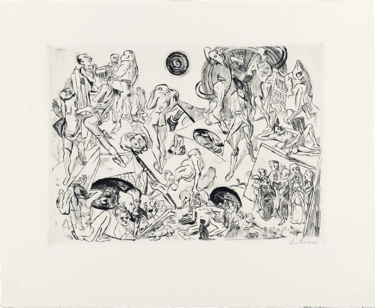 Resurrection (Auferstehung) from Faces (Gesichter) by Max Beckmann, print, 1918