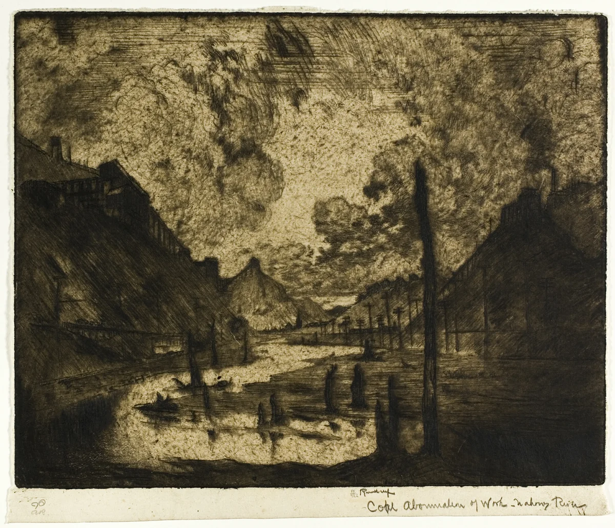 Coal—Abomination of Work, Mahanoy River by Joseph Pennell, print, 1908