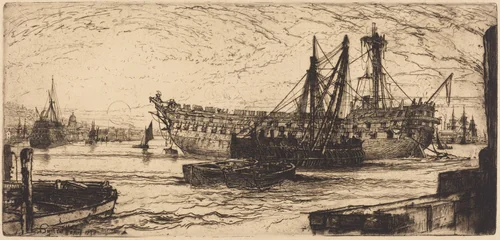 Breaking Up of the Agamemnon by Francis Seymour-Haden, print, 1870