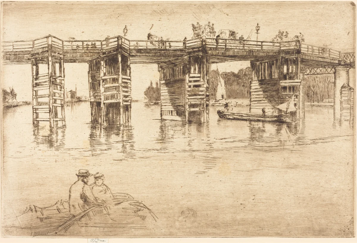 Old Putney Bridge by James McNeill Whistler, print, 1879