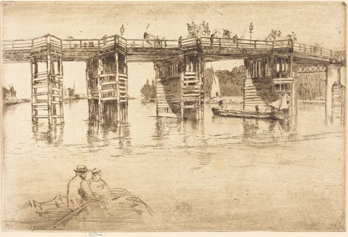 Old Putney Bridge by James McNeill Whistler, print, 1879