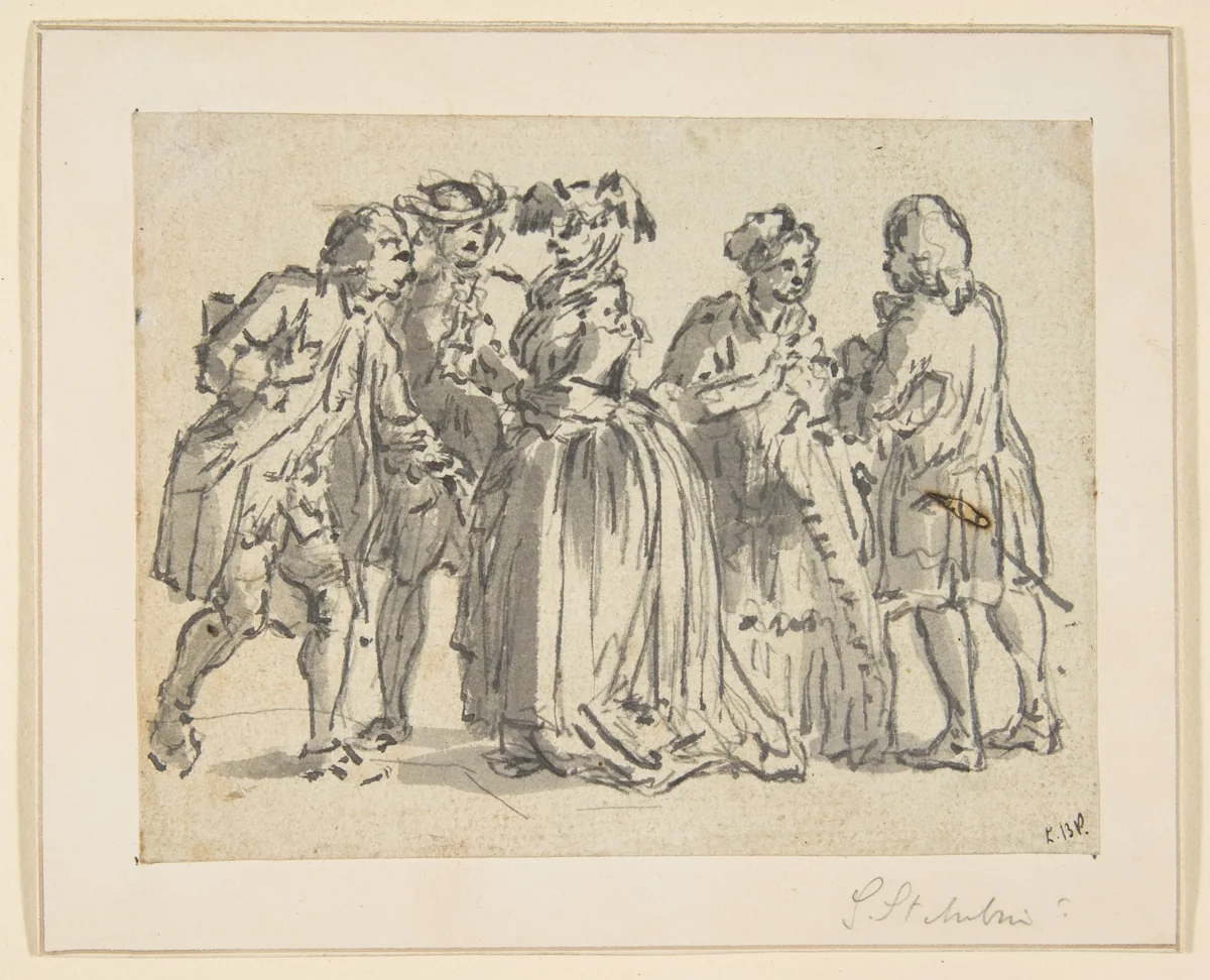 Figures by anonymous, drawing, 1700-1799