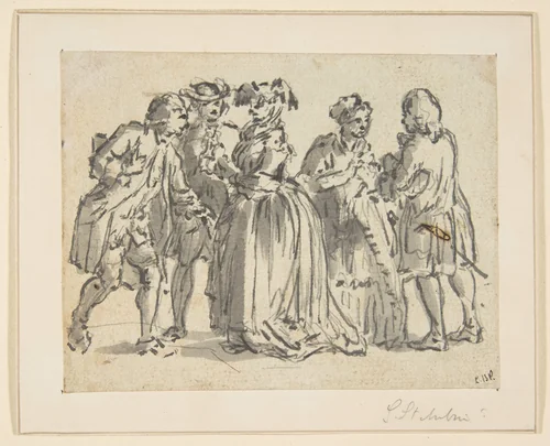 Figures by anonymous, drawing, 1700-1799