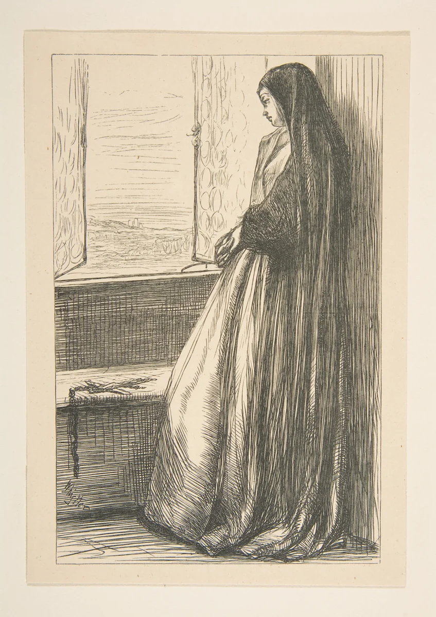 The Nun in "Count Burckhardt" (from "Once a Week") by James McNeill Whistler, print, 1862