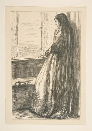 The Nun in "Count Burckhardt" (from "Once a Week") by James McNeill Whistler, print, 1862