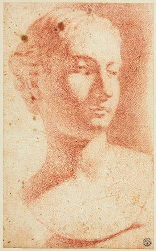 Female Bust by Pietro Dandini, drawing, 1666-1712
