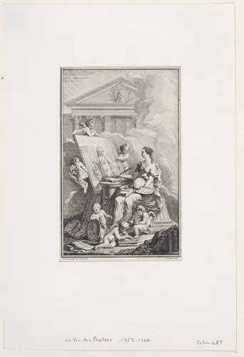 Frontispiece from "La Vie des Peintres" by Jacques-Philippe Le Bas, print, 1753-1764
