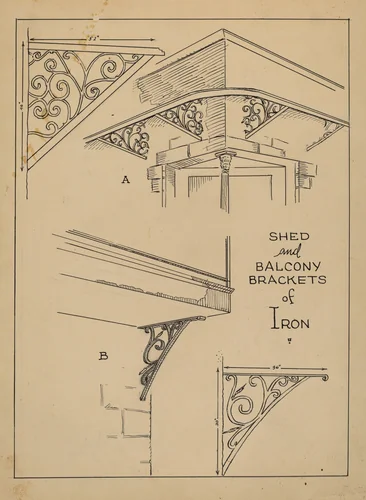 Wrought Iron Brackets by Al Curry, index of american design, 1936
