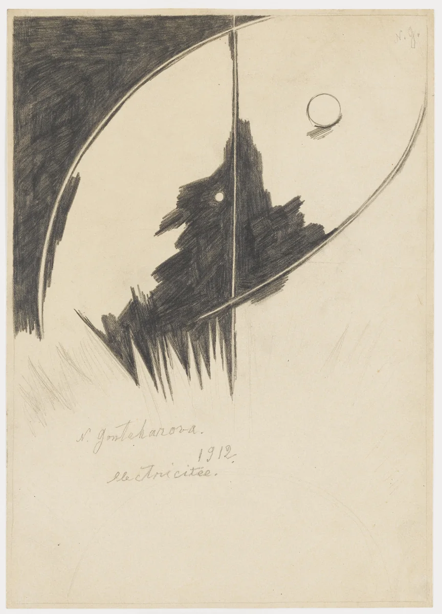 Electricity by Natalia Goncharova, drawing, 1912
