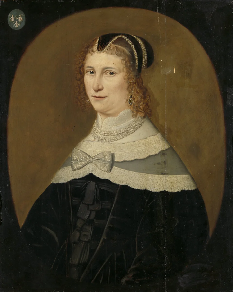 Portrait of a Woman, called Theodora de Visscher, Wife of Jacob Rijswijk by anonymous, painting, 1640-1650