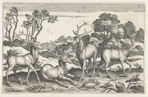Herten by anonymous, print, 1628-1679