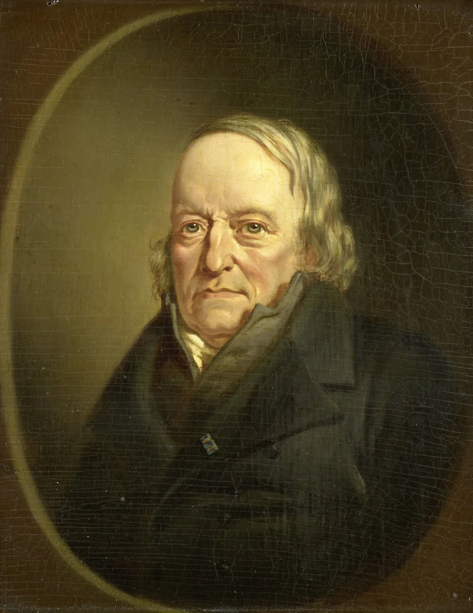 Portrait of Johannes Kinker, Poet and Philosopher, Professor at Liège by Jan Cornelis van Rossum, painting, 1840-1845