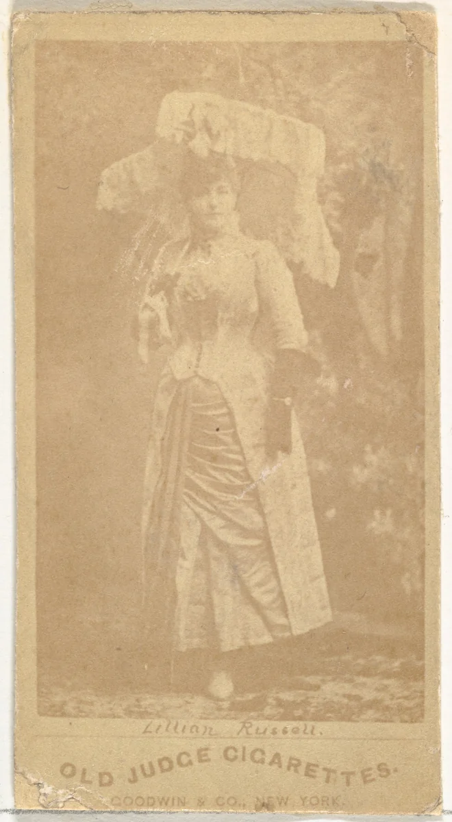 Lillian Russell, from the Actors and Actresses series (N171) for Old Judge Cigarettes by Goodwin & Company, photograph, 1886-1890