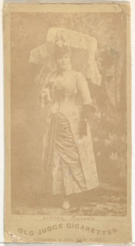 Lillian Russell, from the Actors and Actresses series (N171) for Old Judge Cigarettes by Goodwin & Company, photograph, 1886-1890