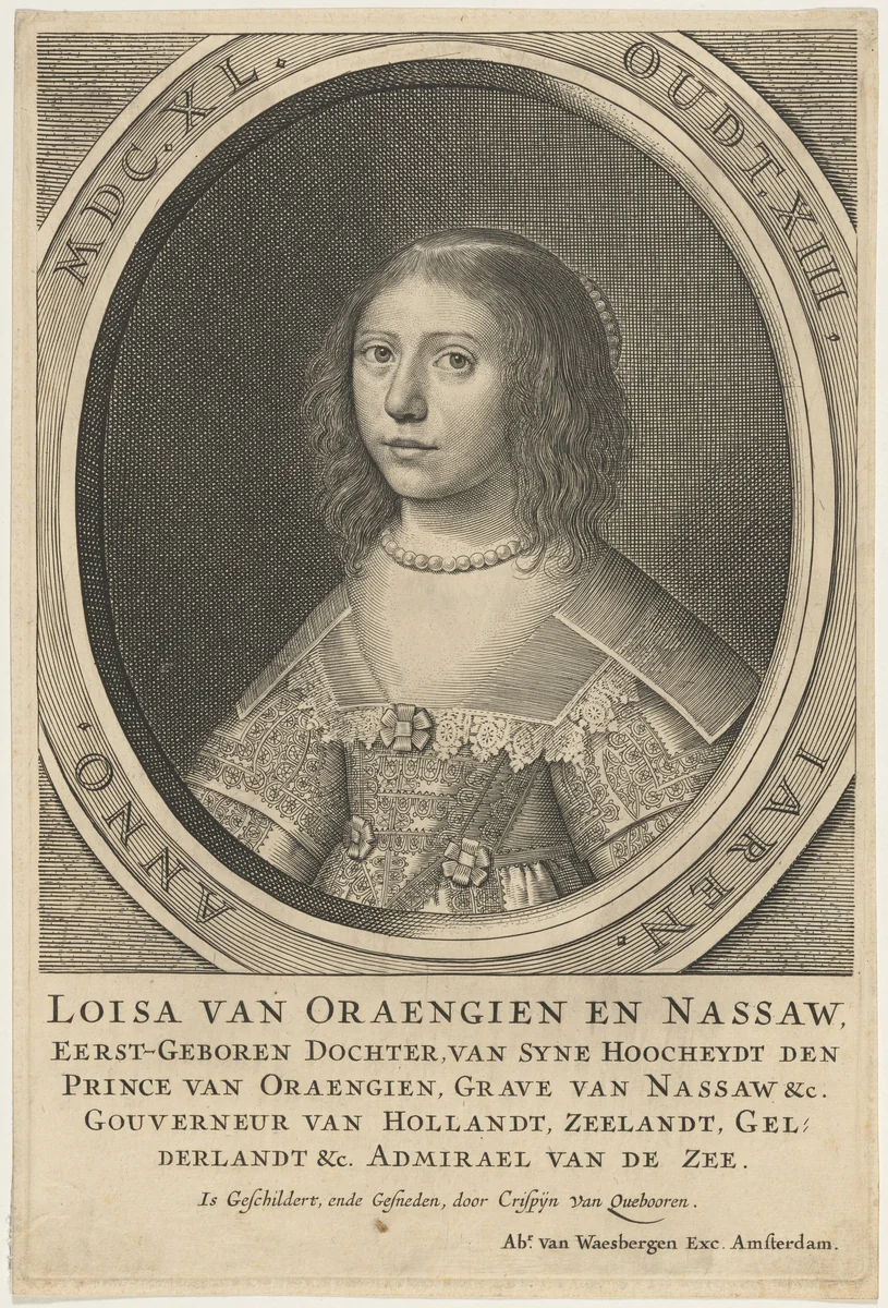 Princess Louisa, Daughter of Henry Frederick by Crispyn van den Queboorn, print, 1604-1652