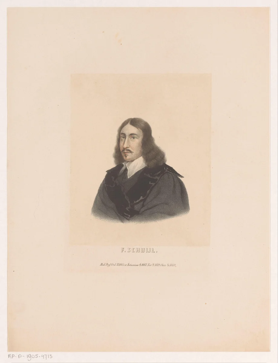 Portret van Florentius Schuyl by Leendert Springer, print, 1850