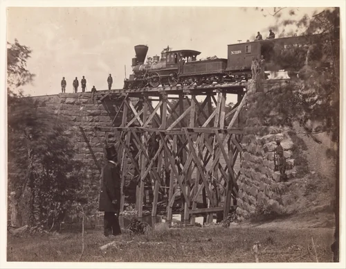 Bridge on Orange and Alexandria Rail Road, as Repaired by Army Engineers under Colonel Herman Haupt by Andrew Joseph Russell, photograph, 1865