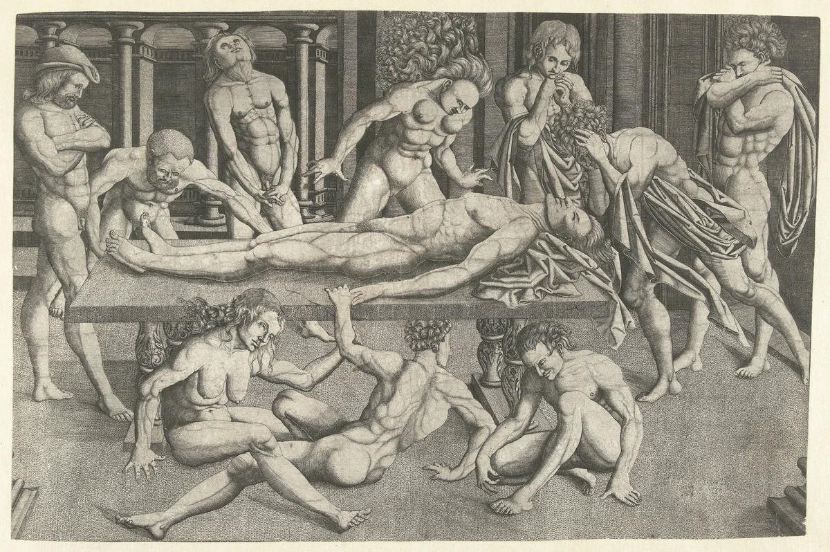 De bewening van Gattamelata de Narni by Unknown, print, 1555