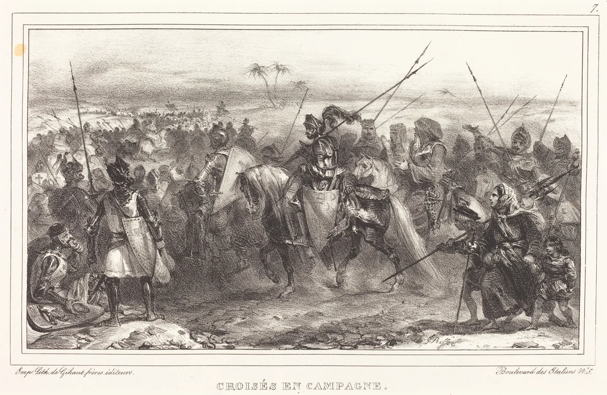 Croisés en Campagne by Auguste Raffet, print, 1804-1860