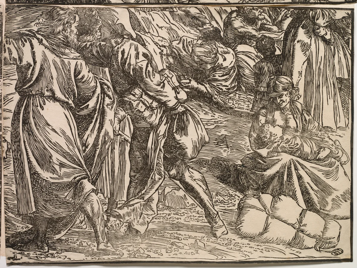 The Submersion of Pharaoh's Army in the Red Sea by Titian, print, 1514-1515