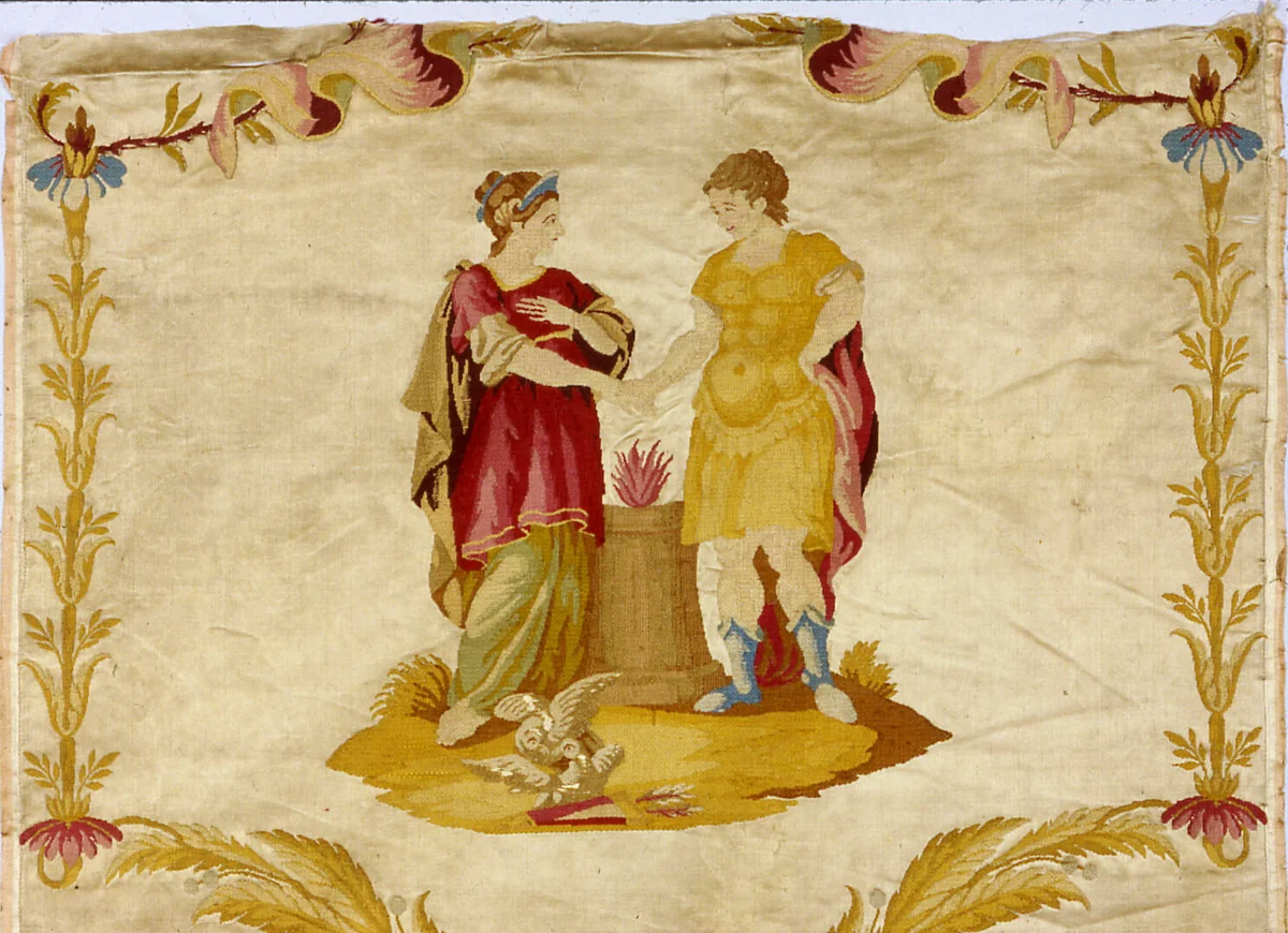 Panel Showing Scenes from the Life of Alexander the Great (356–323 B.C.) by France, textile, 1775-1825