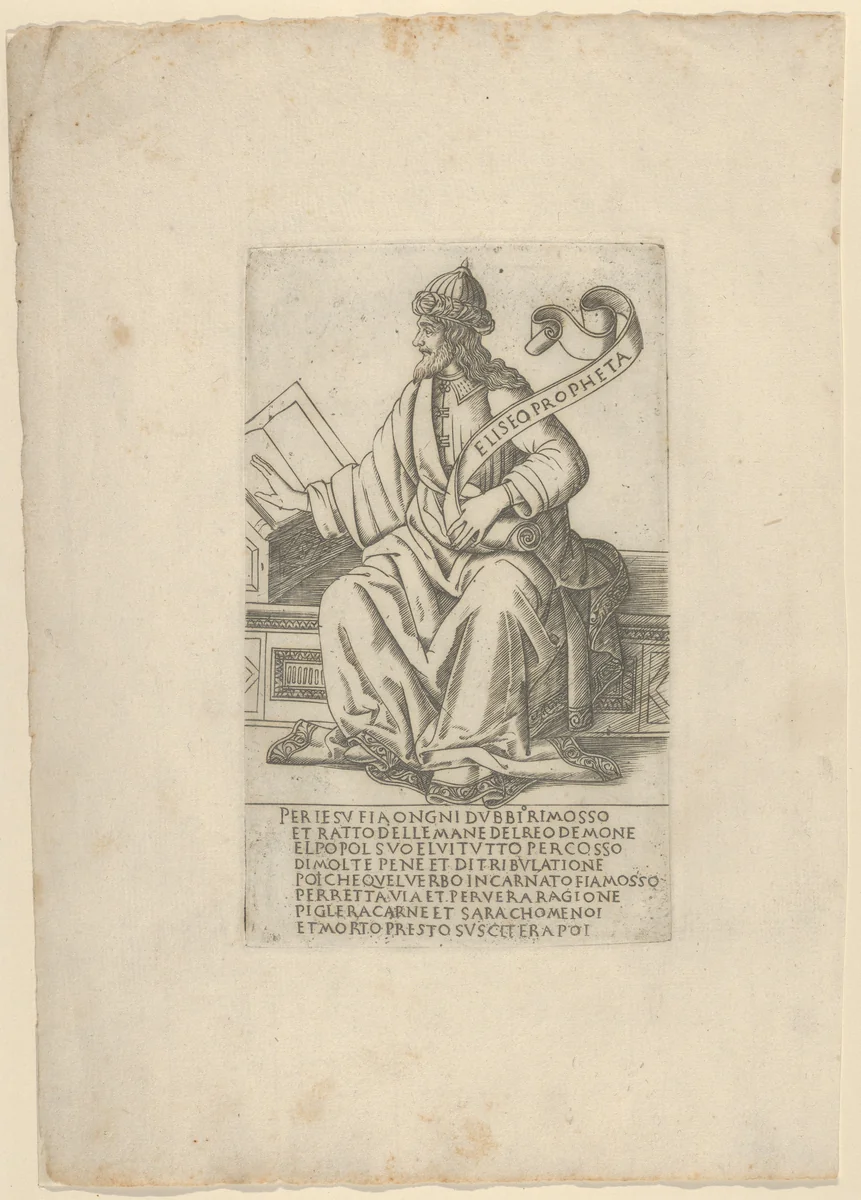The Prophet Elisha, from Prophets and Sibyls by Francesco Rosselli, print, 1480-1490