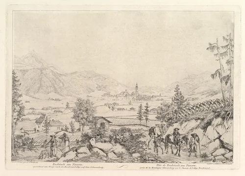 Rural Landscape, "Radstadt am Tauren" by Johann Christoph Erhard, print, 1810-1822