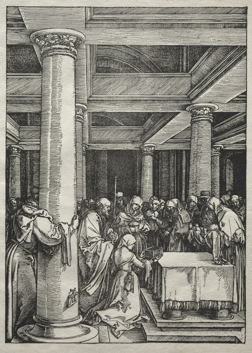 Life of the Virgin: Presentation of Jesus in the Temple by Albrecht Dürer, print, 1504-1505