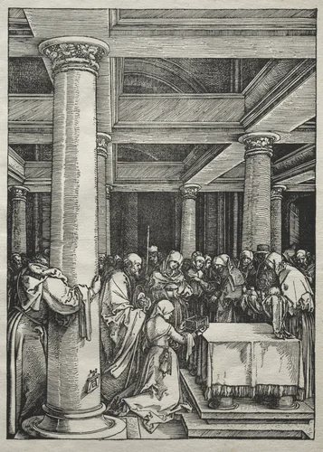 Life of the Virgin: Presentation of Jesus in the Temple by Albrecht Dürer, print, 1504-1505