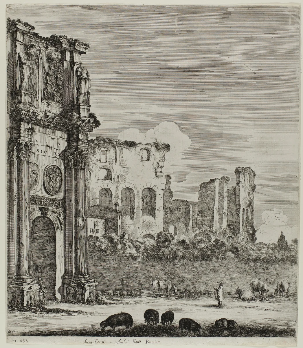 The Arch of Constantine by Stefano della Bella, print, 1654