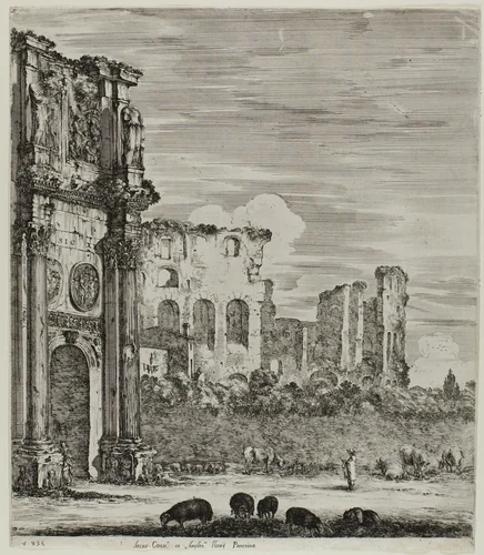 The Arch of Constantine by Stefano della Bella, print, 1654