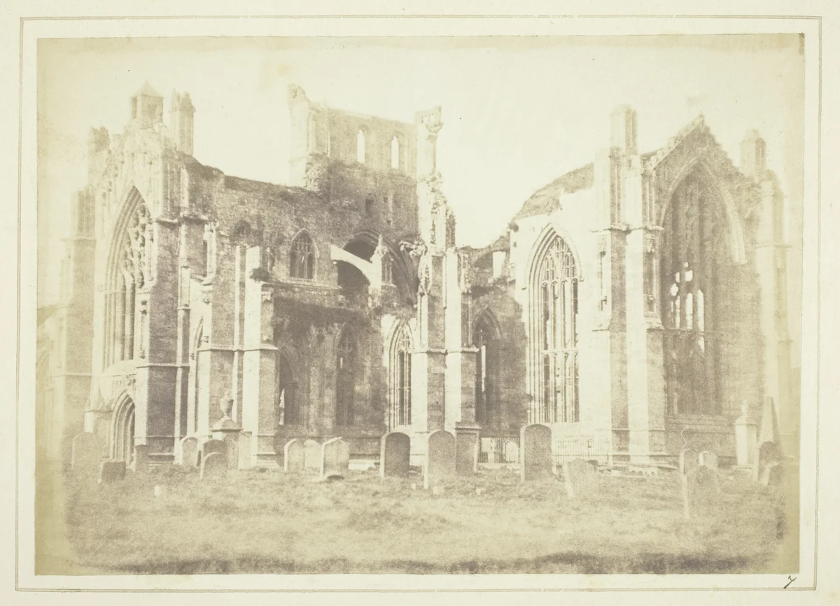 Melrose Abbey by William Henry Fox Talbot, photograph, 1844