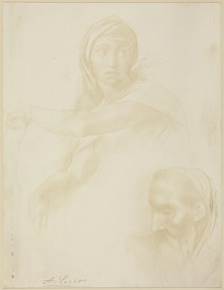 Study of Delphic Sibyl; Head of a Man by Alphonse Legros
Michelangelo, drawing, 1837-1911