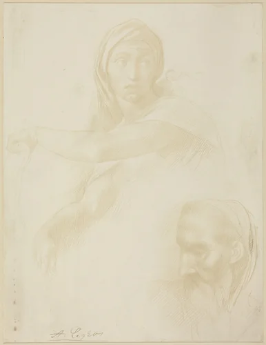 Study of Delphic Sibyl; Head of a Man by Alphonse Legros
Michelangelo, drawing, 1837-1911