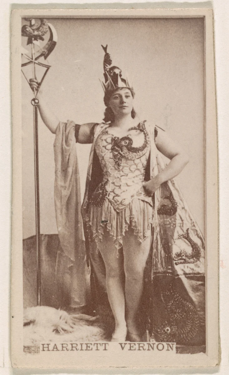 Harriett Vernon, from the Actresses series (N245) issued by Kinney Brothers to promote Sweet Caporal Cigarettes by Kinney Brothers Tobacco Company, photograph, 1890
