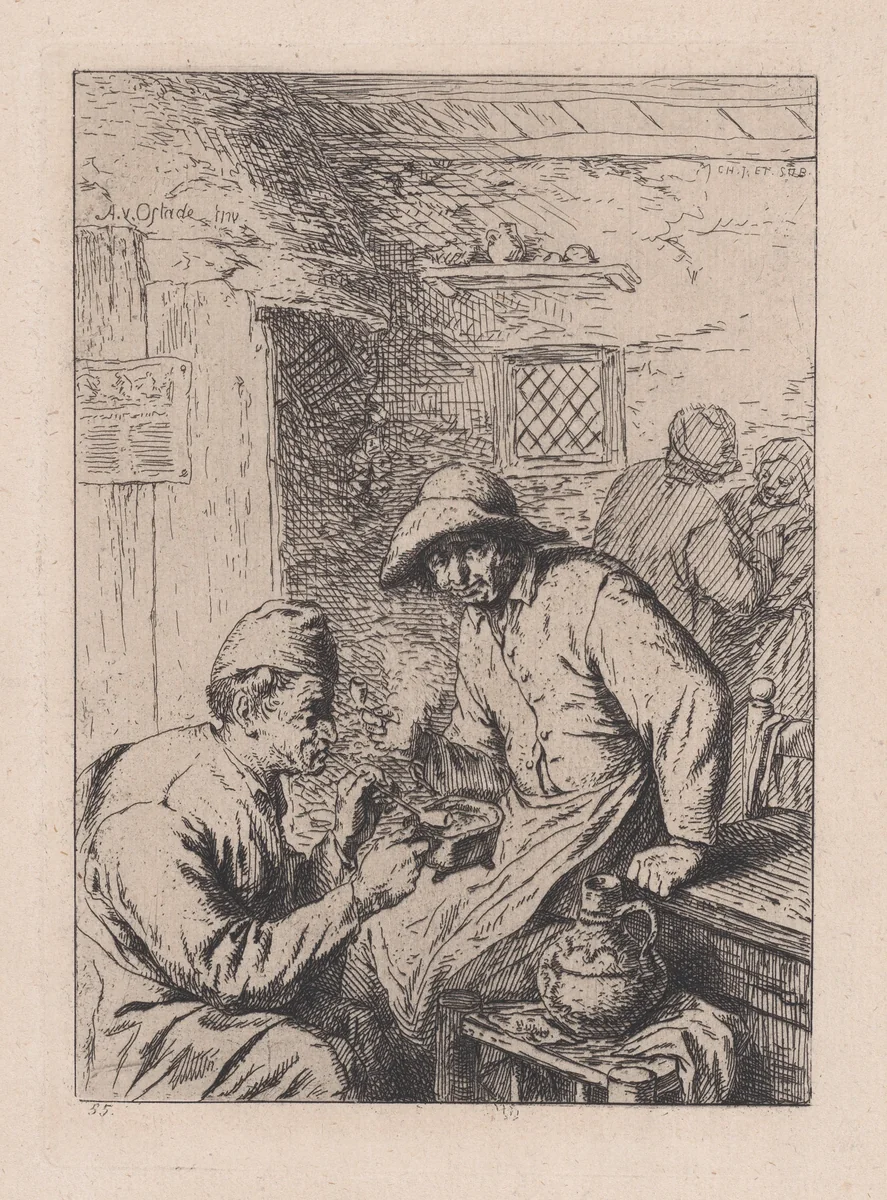 The Smokers, after Ostade by Adriaen van Ostade, print, 1831-1894