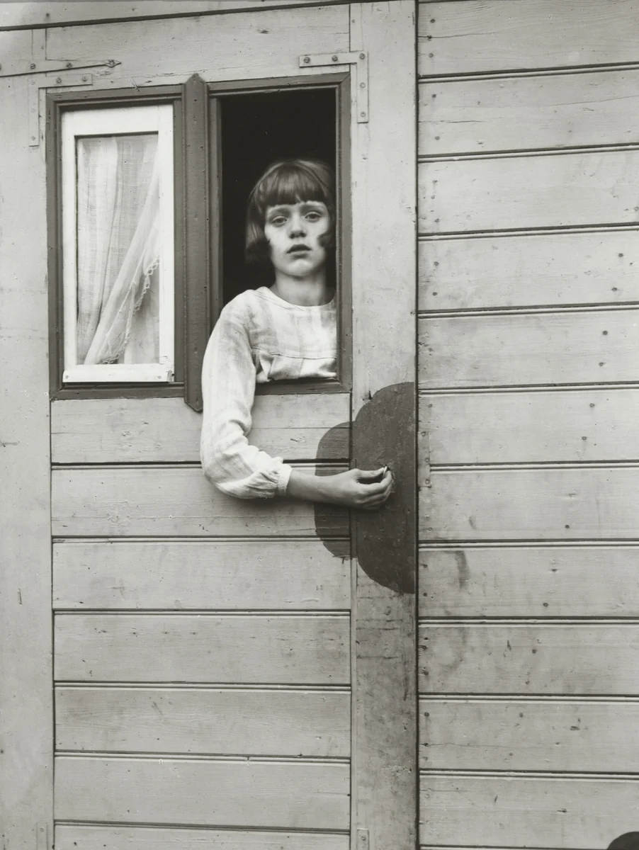Girl in Fairground Caravan by August Sander, photograph, 1926