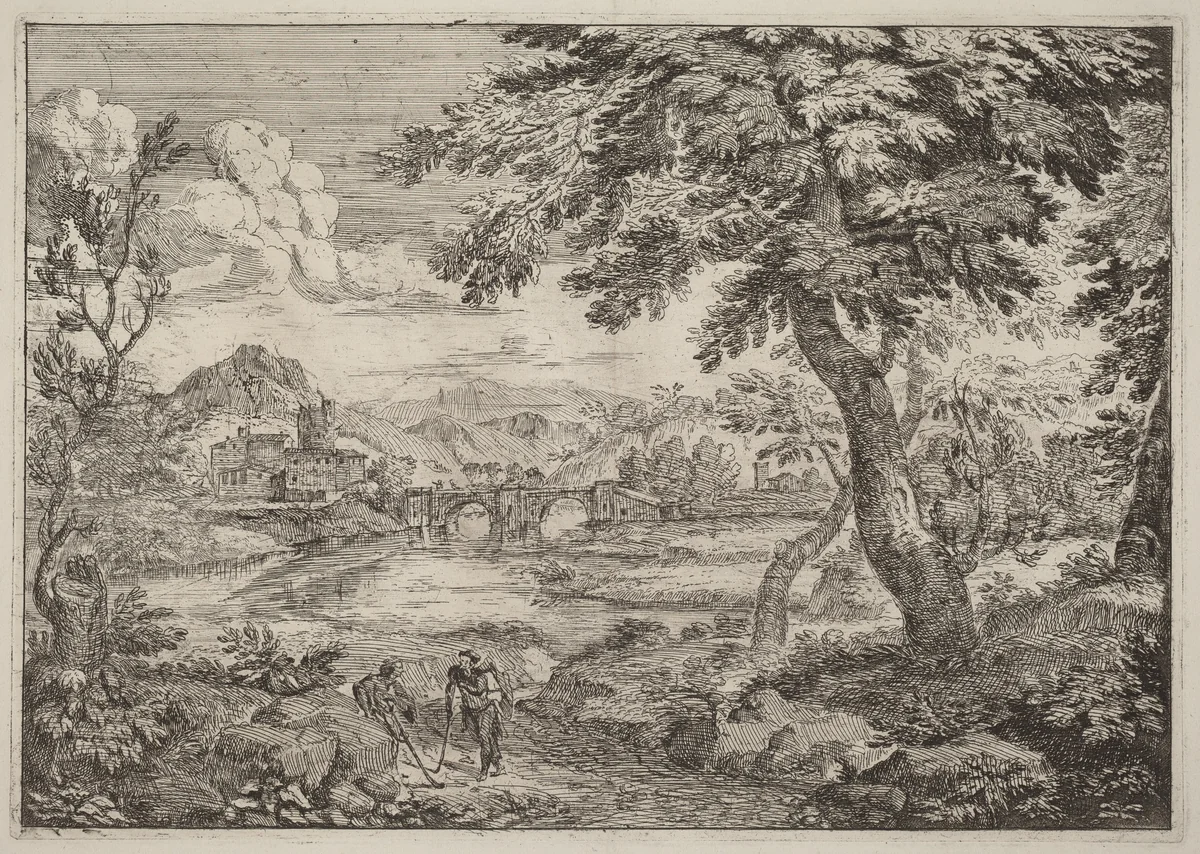 Double Arched Bridge by Crescenzio Onofri, print, 1696