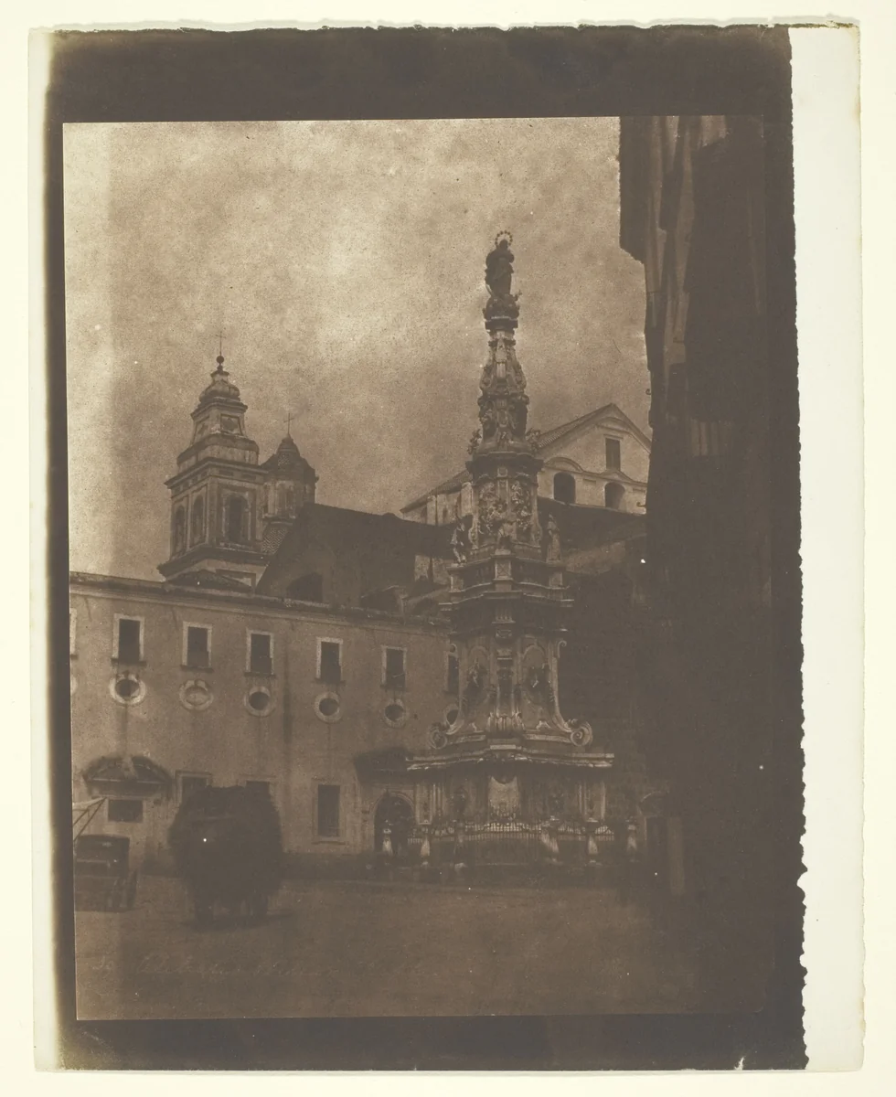 Celebrated Obelisk, Naples by Calvert Jones, photograph, 1846
