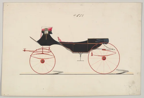 Design for Vis-à-vis/ Caleche, no. 851 by Brewster & Co., drawing, 1850-1870