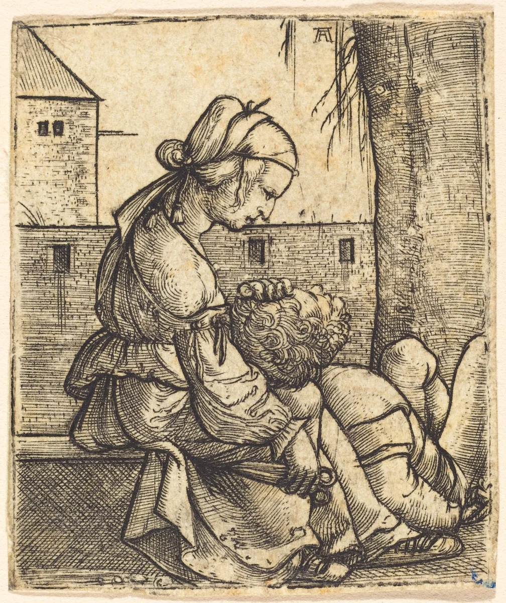 Samson and Delilah by Albrecht Altdorfer, print, 1520-1525