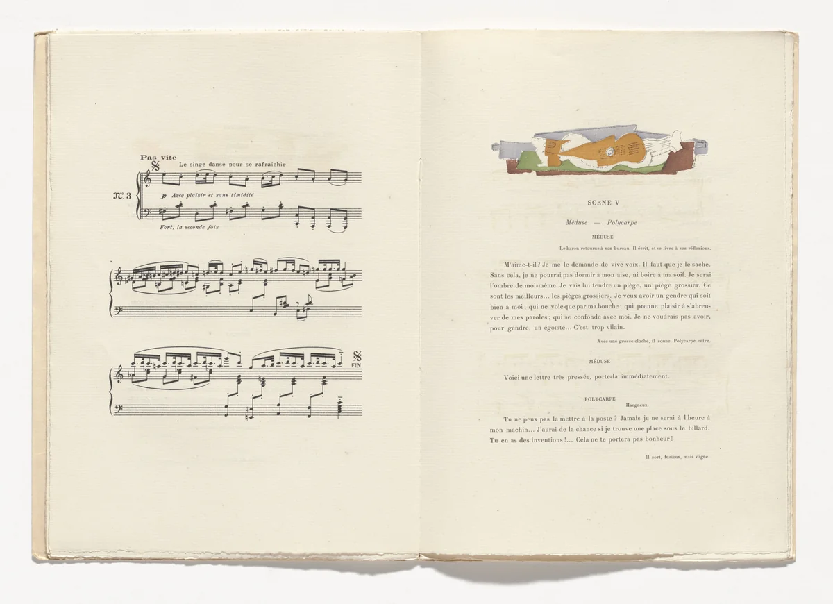 Headpiece (folio 10) from Le Piège de Méduse (The Ruse of Medusa) by Georges Braque, illustrated book, 1921