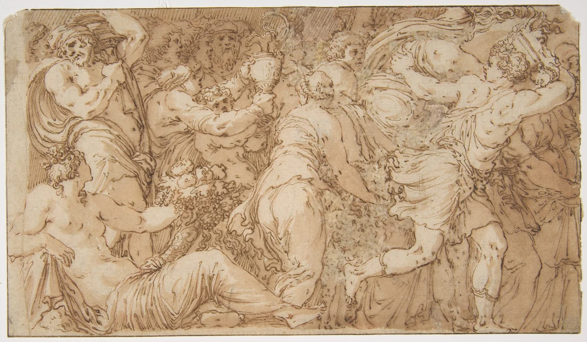 Festival Procession by Polidoro da Caravaggio, drawing, 1499-1543