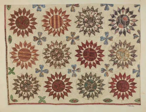 Patchwork Quilt by Charlotte Winter, index of american design, 1938